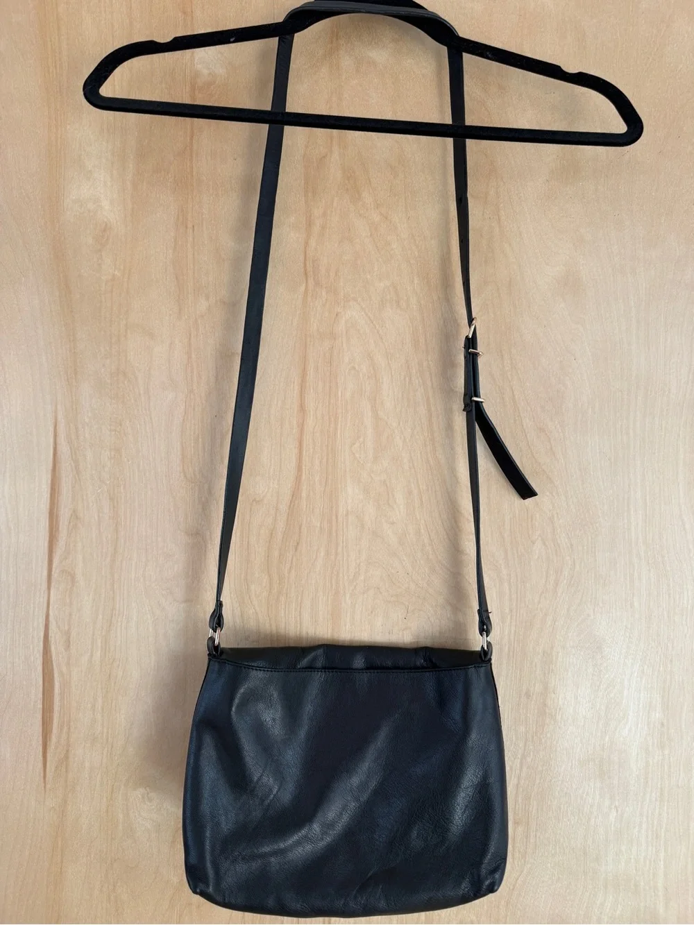 COS Black Supple Leather Minimalist Crossbody / Shoulder Bag